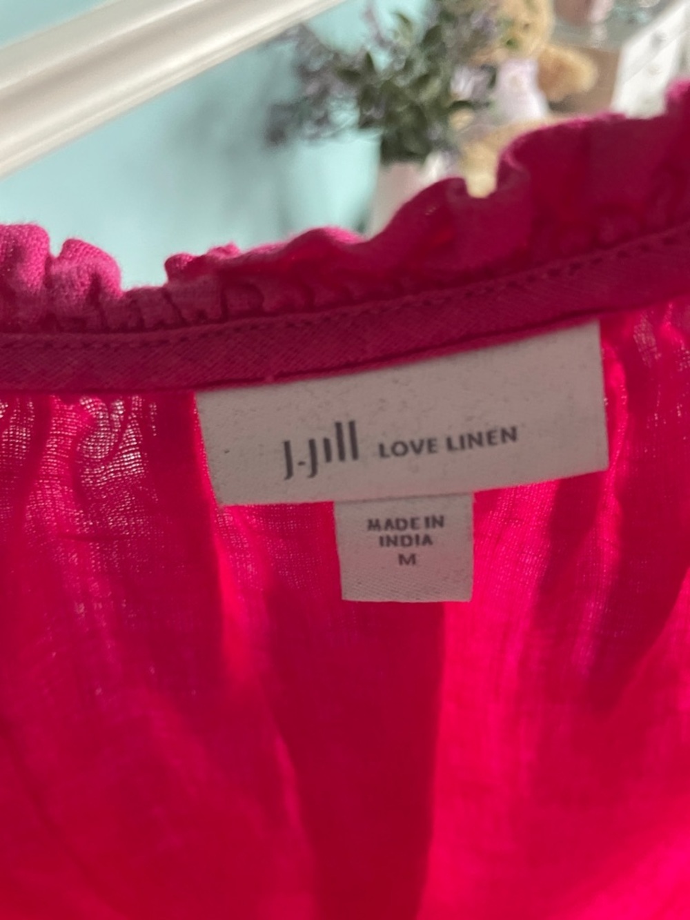 J. Jill Hot Pink Peasant Blouse - Picture 2 of 6